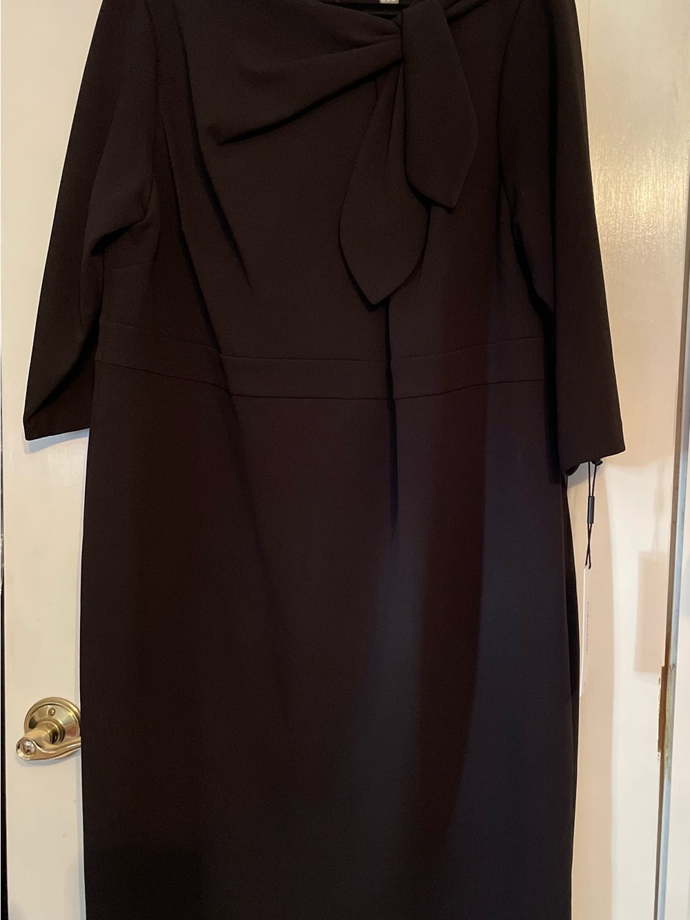 Calvin Klein 3/4 Sleeve Black Sheath Dress with Front Side Bow Plus Size 18W - Picture 4 of 5